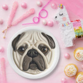 パグ犬の3Dデザイン ペーパープレート (パーティー)