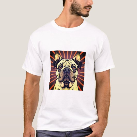 パグ犬のTシャツ Tシャツ (正面)