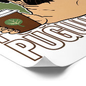 パグ犬カプチーノ ポスター (角)