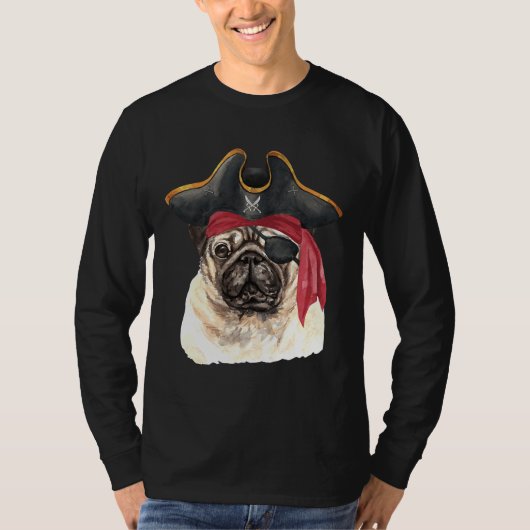 パグ犬クラシック海賊Tシャツ210 Tシャツ (正面)