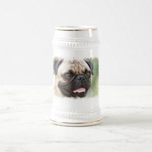 パグ犬ビールステイン ビールジョッキ