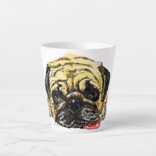 パグ犬ラテマグ カフェラテマグ (正面)