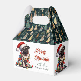 パグ犬レトロかわいいクリスマス フェイバーボックス