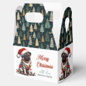 パグ犬レトロかわいいクリスマス フェイバーボックス (オープン)