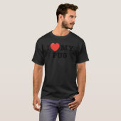 パグ犬大好き ラブハート Tシャツ (正面フル)