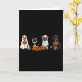 パグ犬愛好家 - パグの幽霊 パグの魔女 パグのハロウィーン カード (黄色い花)