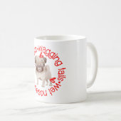 パグ犬、ずさんなキス コーヒーマグカップ (正面右)