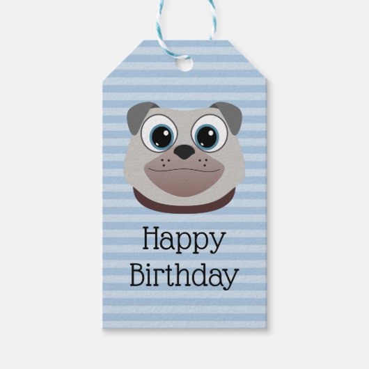 パグ犬 ギフトタグ (正面)