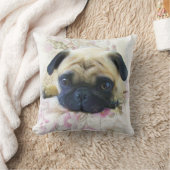 パグ犬 クッション (ブランケット)