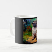 パグ犬 コーヒーマグカップ (正面左)