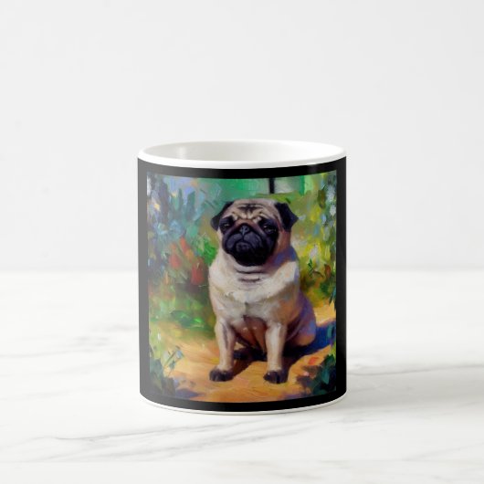 パグ犬 コーヒーマグカップ (中央)