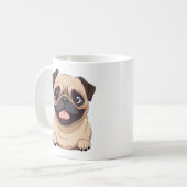 パグ犬 コーヒーマグカップ (正面左)