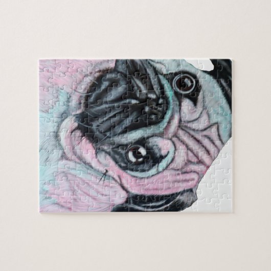 パグ犬 ジグソーパズル (横)