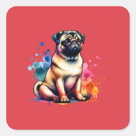 パグ犬 スクエアシール