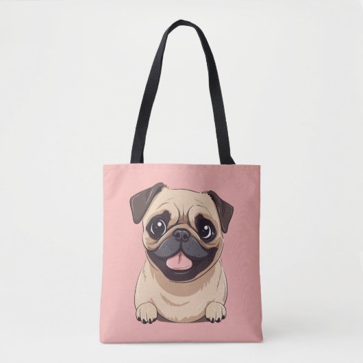 パグ犬 トートバッグ (正面)