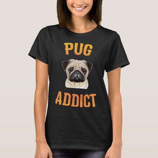 パグ犬 - パグ中毒者 エッセンシャル 456 Tシャツ (正面)