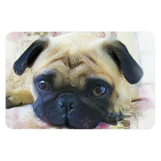 パグ犬 マグネット (横)