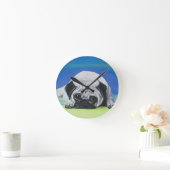 パグ犬 ラウンド壁時計 (ホーム)