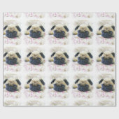 パグ犬 ラッピングペーパー (フラット)