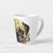 パグ犬 ラテ マグカップ (右アングル)