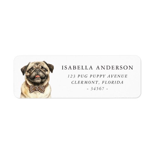 パグ犬 ラベル (正面)