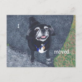 パグ犬 新住所 ポストカード