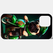 パグ犬 自転車に乗る セントパトリックの日 Case-Mate iPhoneケース (裏面 (横))