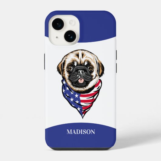 パグ犬 iPhoneケース (裏面)