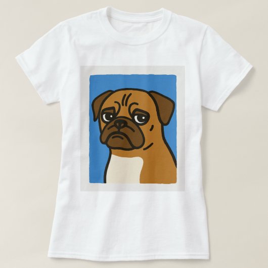 パグ犬 Tシャツ (デザイン正面)