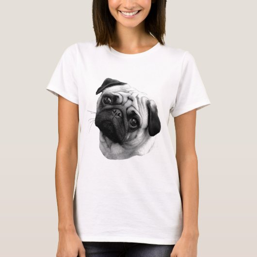 パグ犬 Tシャツ (正面)