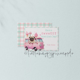 パグ甘いバレンタインデーのカード 招待状