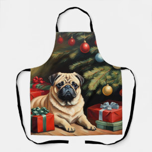 パグ祝スクリスマス エプロン