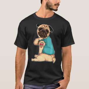 パグ私はナナタトゥーアパレルドッグナナ母D Tシャツ