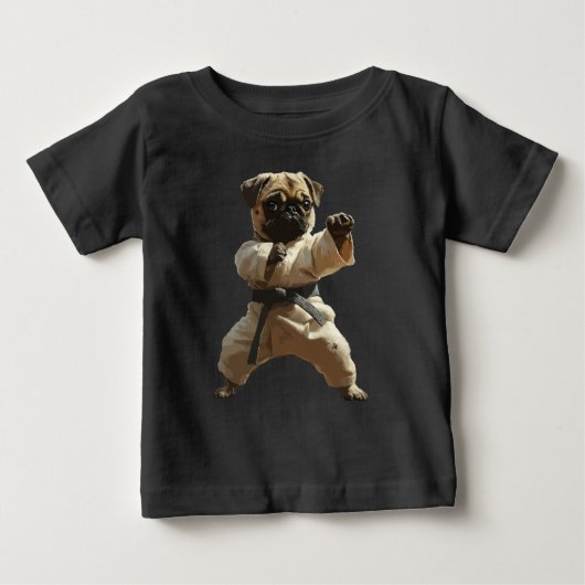 パグ空手学校 ベビーTシャツ (正面)