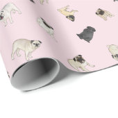 パグ紙吹雪-淡い色のピン転がク/ ラッピングペーパー (ロールコーナー)