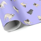 パグ紙吹雪 – 紫転が/ ラッピングペーパー (ロールコーナー)