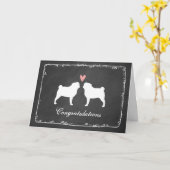 パグ結婚スおめでとう カード (黄色い花)