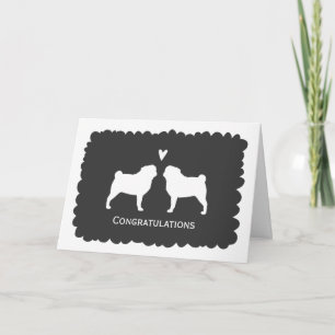 パグ結婚ズおめでとう犬の新婚おめでとう カード