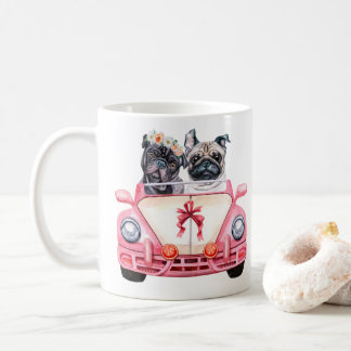 パグ結婚デザイン コーヒーマグカップ