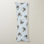 パグ絵を描ズポーン銀可愛いオリジナルペットドッグアート ボディピロー (正面縦)