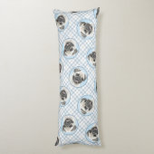 パグ絵を描ズポーン銀可愛いオリジナルペットドッグアート ボディピロー (裏面 (縦))