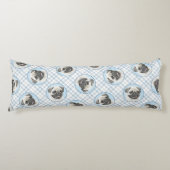 パグ絵を描ズポーン銀可愛いオリジナルペットドッグアート ボディピロー (正面)