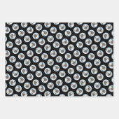 パグ絵を描ズポーン銀可愛いオリジナルペットドッグアート ラッピングペーパーシート (正面3)