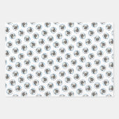 パグ絵を描ズポーン銀可愛いオリジナルペットドッグアート ラッピングペーパーシート (正面2)