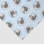 パグ絵を描ズポーン銀可愛いオリジナルペットドッグアート 薄葉紙 (詳細)