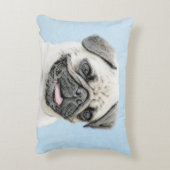 パグ絵画ズ – かわいいオリジナルドッグアート アクセントクッション (裏面(縦))