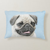 パグ絵画ズ – かわいいオリジナルドッグアート アクセントクッション (裏面)