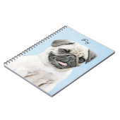 パグ絵画ズ – かわいいオリジナルドッグアート ノートブック (左側)