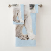 パグ絵画ズ – かわいいオリジナルドッグアート バスタオルセット (インサイチュ)