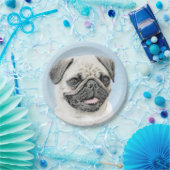 パグ絵画ズ – かわいいオリジナルドッグアート ペーパープレート (パーティー)